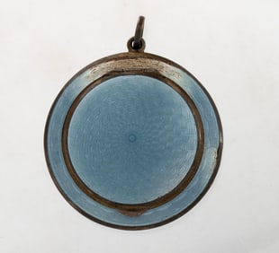 Antique French or Russian Guilloche Enameled Pendant