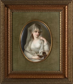 A Fine K.P.M. Porcelain Plaque of the Veiled Vestal Virgin
