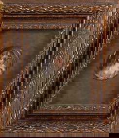 Portrait Miniature Painted Plaque of the Veiled Vestal Virgin