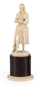 Very Fine Carved Dieppe Joan of Arc Sculpture