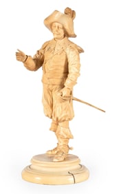 Very Fine Carved Dieppe Musketeer Sculpture