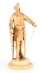 A Very Fine Carved Dieppe Knight Sculpture