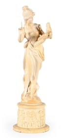 French 19th Century Carving Depicting Calliope The Muse of Poetry