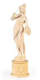 Very Fine Carved Dieppe Sculpture of Euterpe