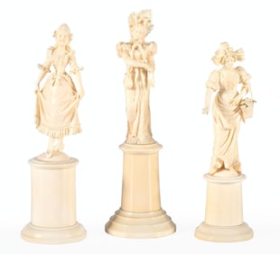 Three Dieppe Carved Figural Sculptures