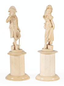 Very Fine Carved Dieppe Figural Sculptures of  Nobles