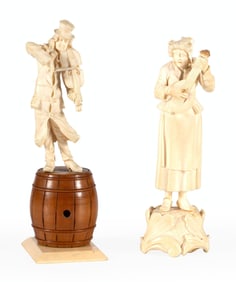 Two Dieppe Carved Musicians