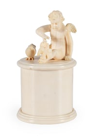 A Continental Carved Sculpture of a Cherbub