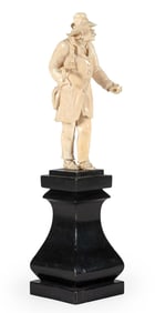 French or German Carved Sculpture of an Old Man