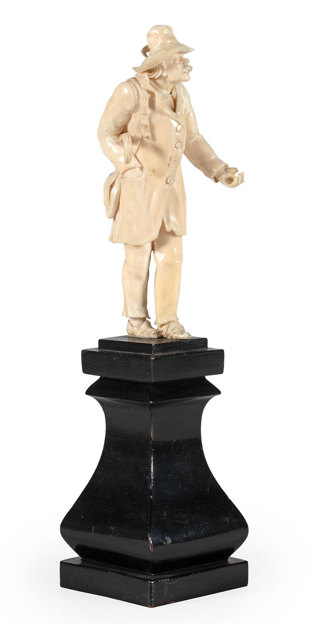 French or German Carved Sculpture of an Old Man (1 of 3)