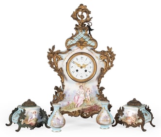 Ormolu Mounted Sevres Garniture Set