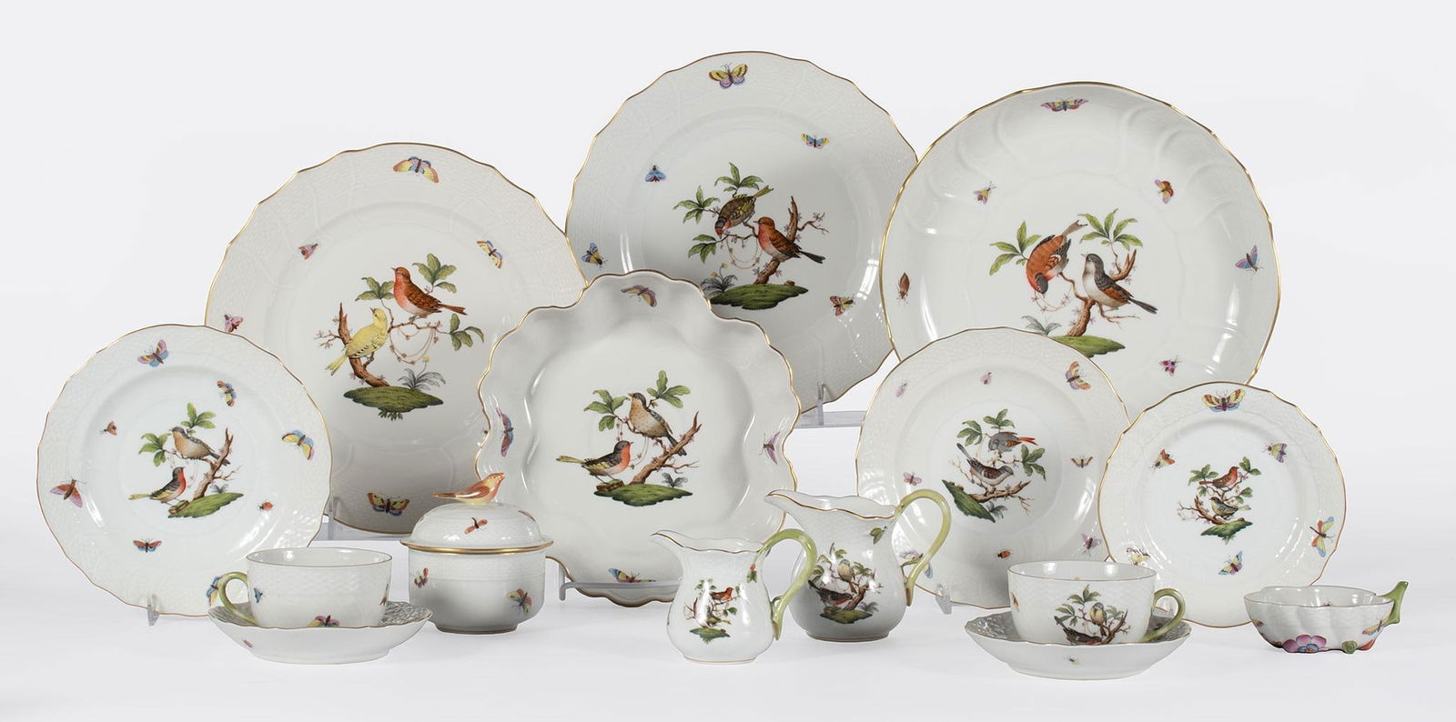 Herend Rothschild Bird Partial Service 51 Pieces (1 of 4)