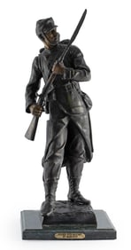 Soldier With Bayonet Bronze Sculpture by Eugene Marioton