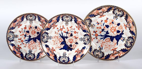 Three Royal Crown Derby King's Pattern Plates