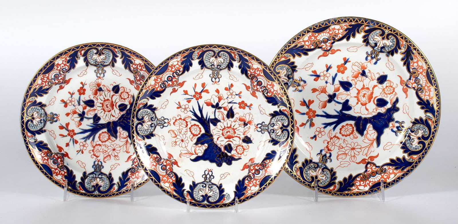 Three Royal Crown Derby King's Pattern Plates (1 of 2)