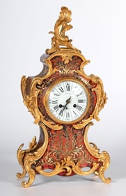 French Tortoise Shell Boulle & Ormolu Mantle Clock