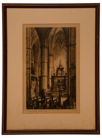 Westminster Abbey Etching by Alex Herman Haig (British, 1835-1921)
