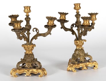 A Pair of French Ormolu Candelabras
