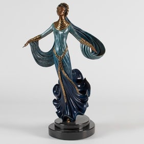 A Cold Painted Bronze Ecstacy by Erte (Romain de Tirtoff)