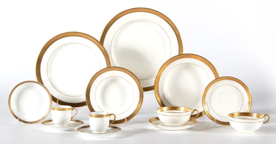 Mintons Gold Encrusted Rim Luncheon Service