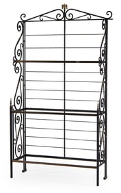 Large Antique French Style Wrought Iron Bakers Rack