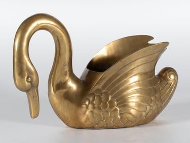 A Brass Swan Planter