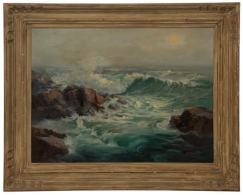 Albert Stuhlmueller Oil on Canvas Coastal Scene
