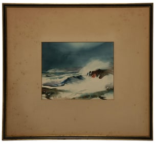 Two Coastal Watercolors by Antimo Beneduce