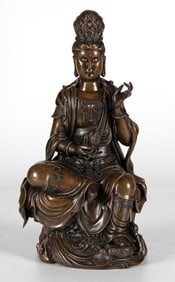 Chinese Bronze Sculpture of Seated Guanyin