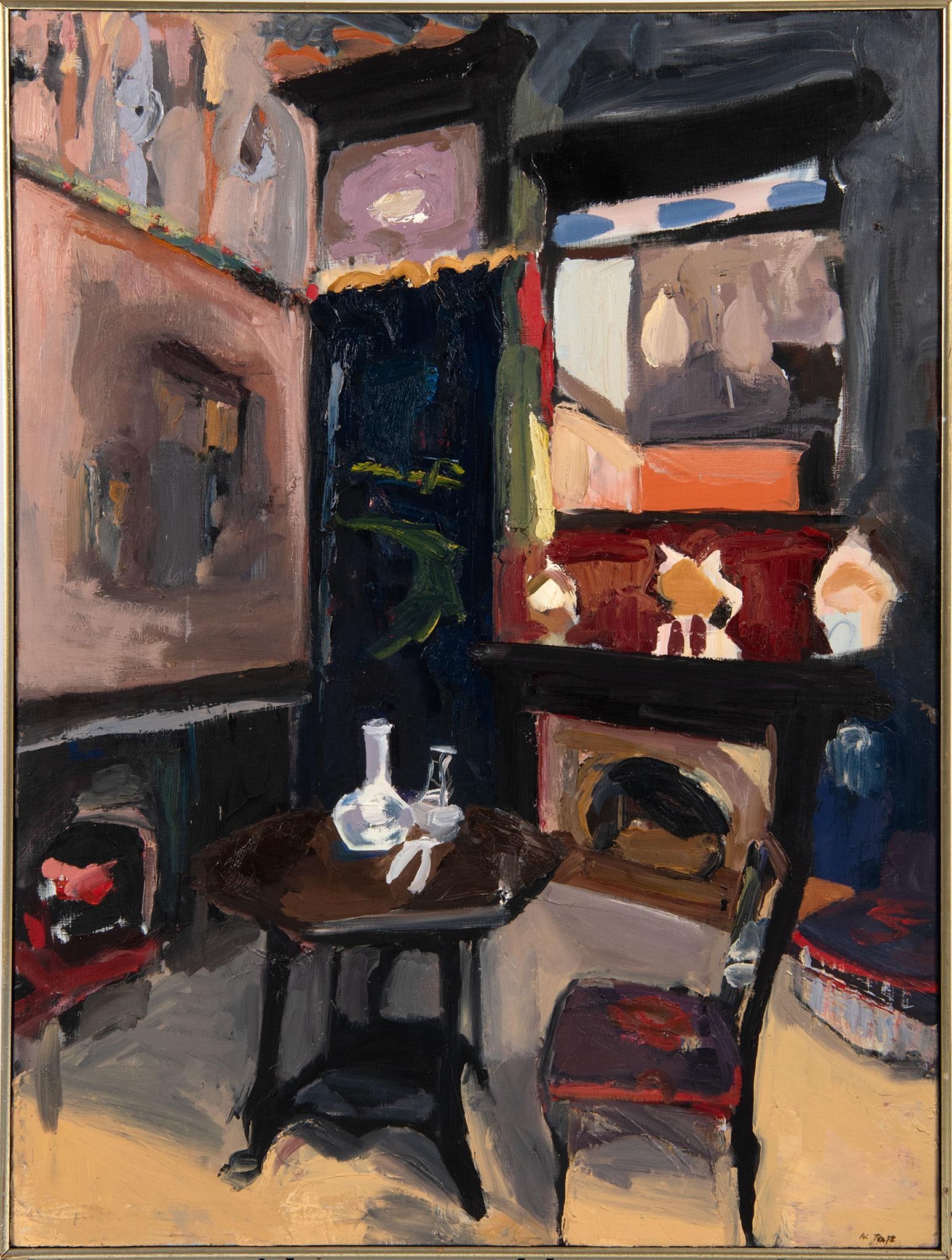 Interior Scene Oil on Canvas by Nellie Taft (Cincinnati, 1937-2012) (1 of 3)