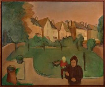 Figural Landscape Oil on Canvas by Robert Michener (Canadian, B. 1935)