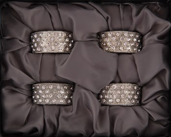 L'Objet Platinum Pave Band Napkin Jewels