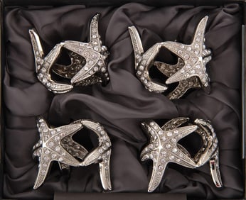 L'Objet Platinum Starfish Napkin Jewels