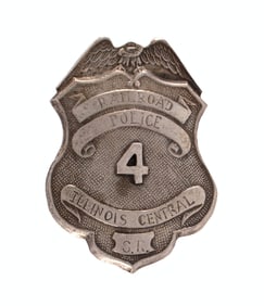 Obsolete Illinois Central Railroad Police Badge