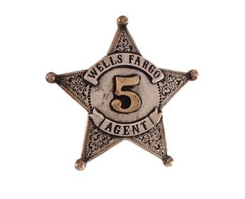Obsolete Sterling Silver Wells Fargo Agent Badge