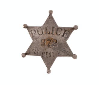 Obsolete Illinois Central Railroad Police Badge