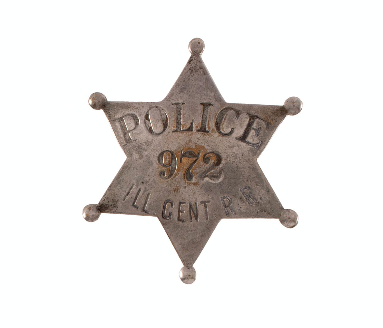 Obsolete Illinois Central Railroad Police Badge (1 of 2)