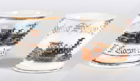 Two Railroad Occupational Shaving Mugs