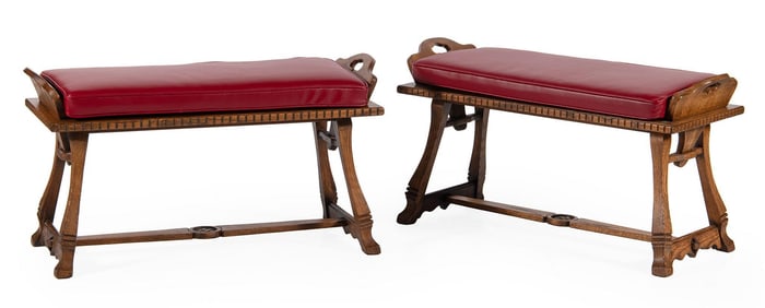 Romweber Trestle Style Viking Oak Benches