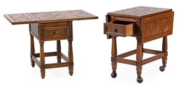 Two Romweber Viking Oak Drop Leaf Tables