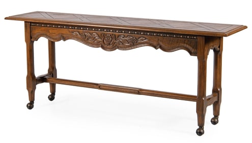 Romwber Large Viking Oak Carved Console Table