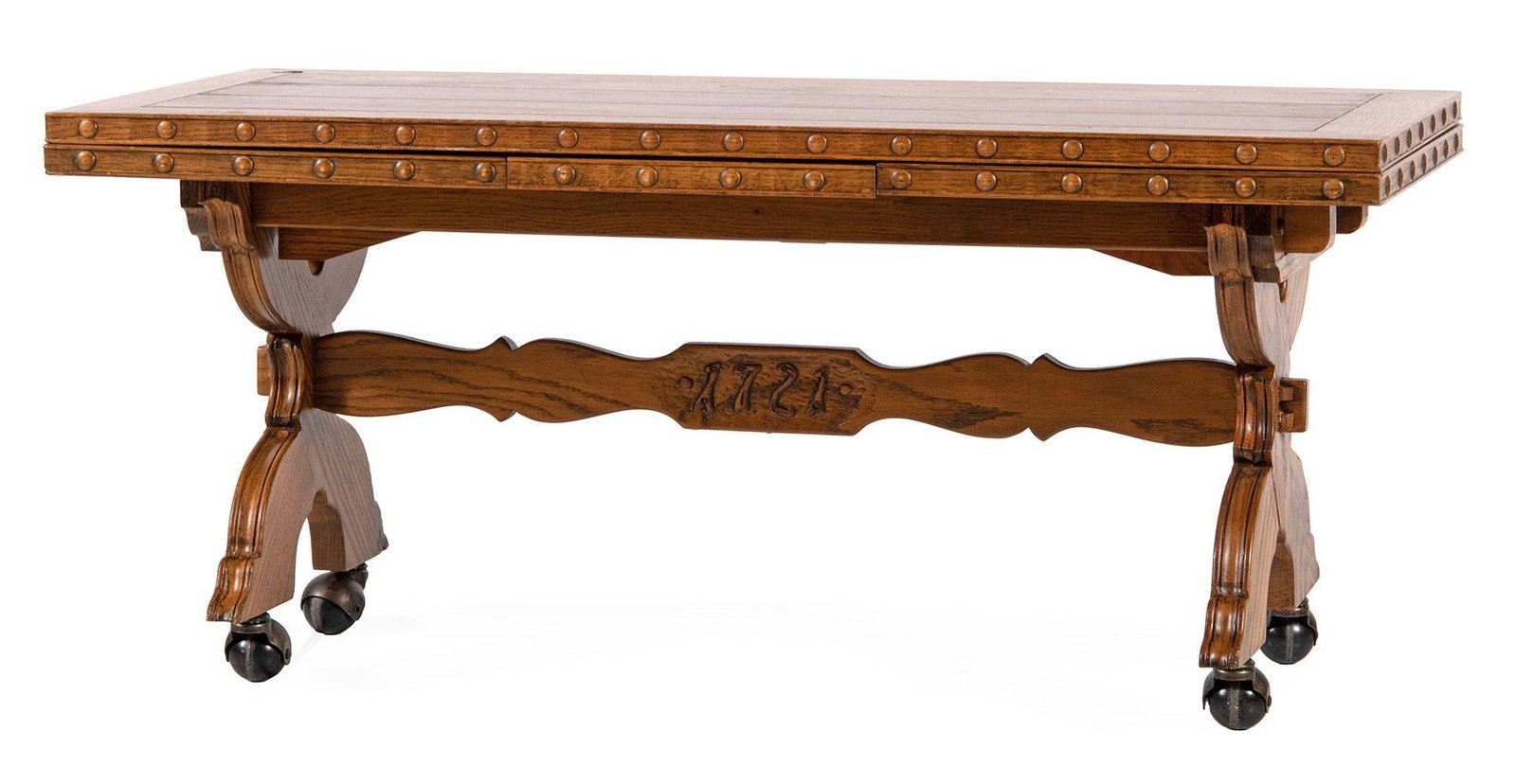 Romweber Refratory Viking Oak Trestle Table (1 of 3)