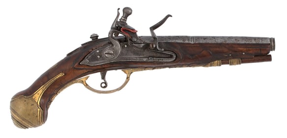 Extremely Rare Italian Strike A Lite Flintlock Pistol