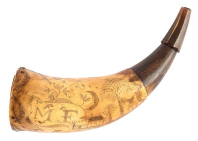 War of 1812 Engraved Powder Horn
