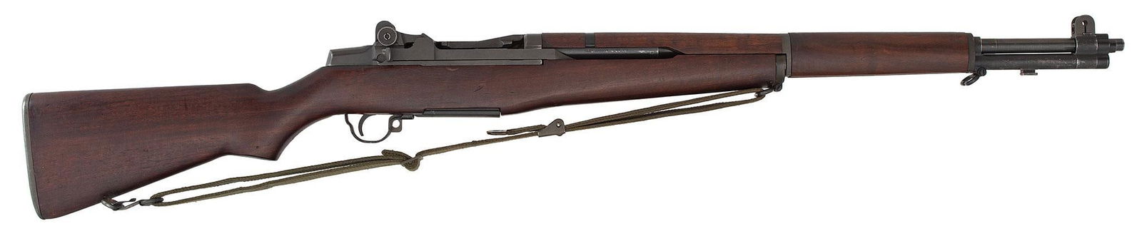 **International Harvester M-1 Garand Rifle: .30 caliber, 24" barrel, S/N 4523977, parkerized finish with walnut stock and handguard. The receiver is marked D6528291-D, the barrel is marked "P" LMR. D6535448, the top slide is marked D-65353821IH