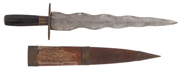 Relic Filipino Made Knife Presented To Geo E. Learned By Co H 6th Regt USA