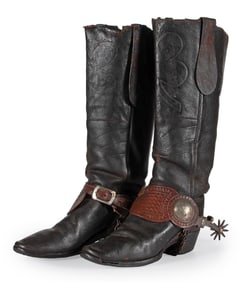 A Pair of 19th Century Leather Boots W/ Stirrups