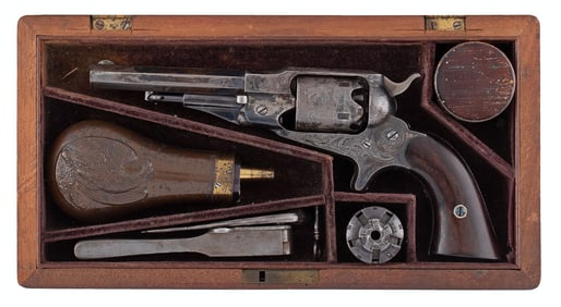 Cased Engraved Factory Family Presentation Remington  New Model Pocket