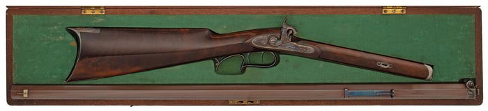 Cased Percussion Sporting Rifle By J. Griffith Cincinnati Ohio