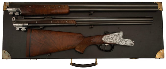 *Cased Engraved H.Krieghoff Double Shotgun And Double Rifle Combination